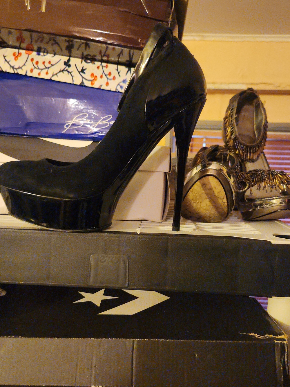 Bakers Black Patent Platform Stiletto Pump